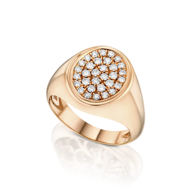 טבעת חותם יהלומים