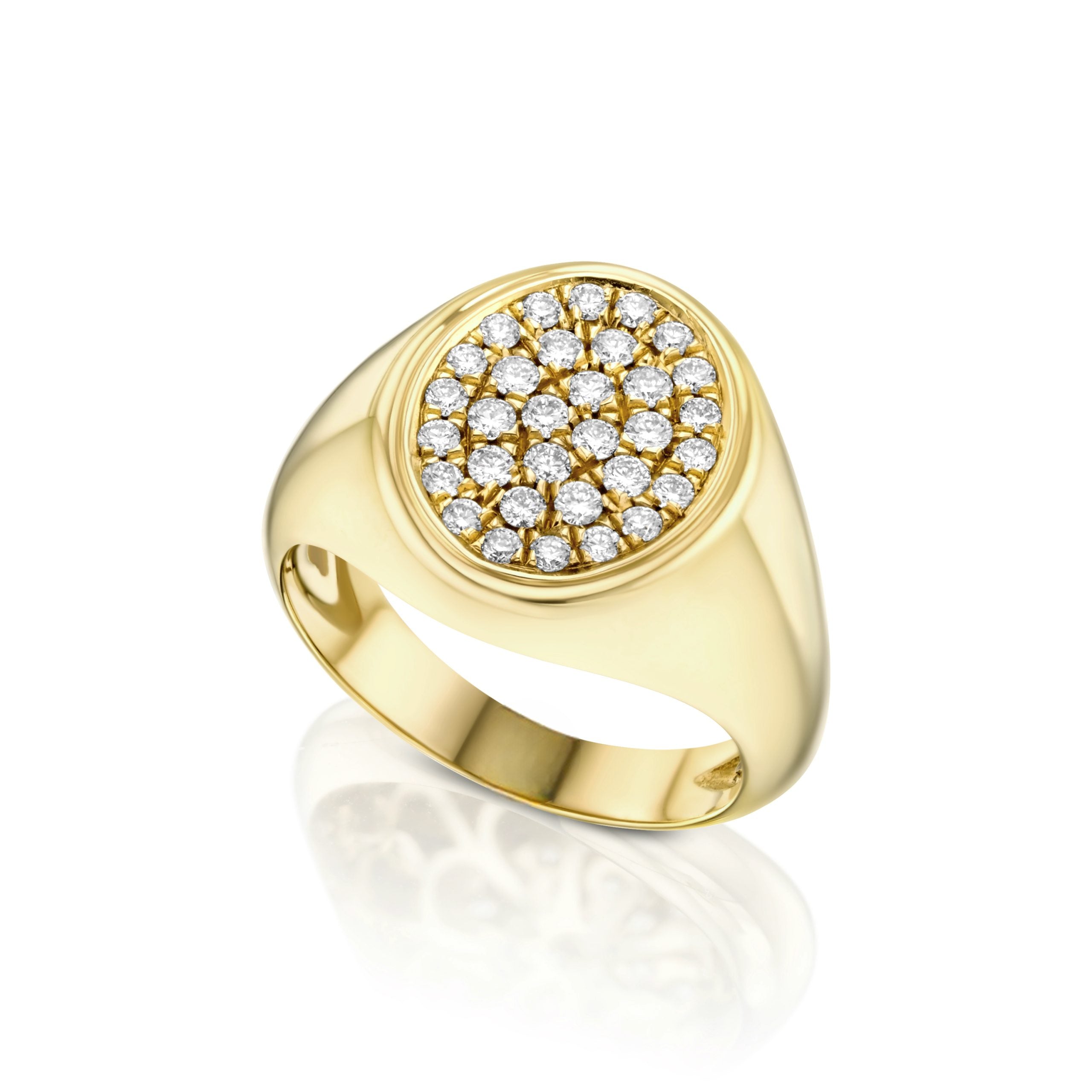 טבעת חותם יהלומים