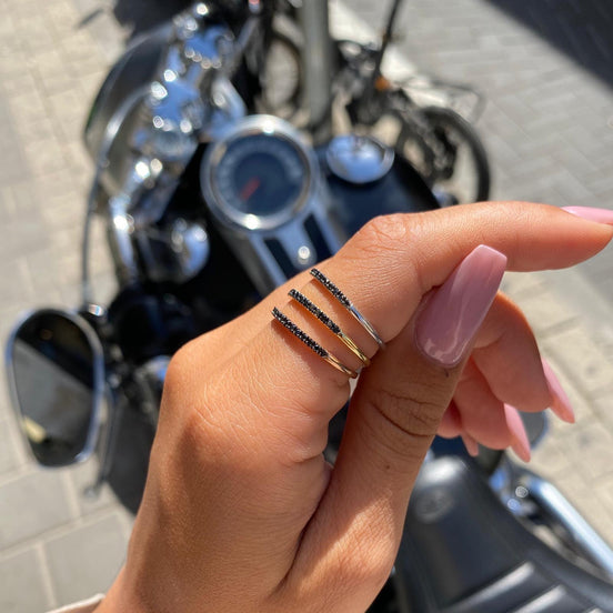 טבעת חצי איטרניטי Ava Black